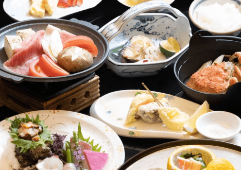 湯野浜温泉　龍の湯 DP 航空券付宿泊プラン【2食付】湯ったりと自慢の温泉を楽しむ♪夕食はちょっと贅沢な会席で手作り料理に舌鼓　潮彩