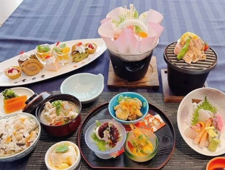 夫婦露天風呂の宿  天テラス ~交通付きパック~【基本プラン】調理長お任せの基本会席(1泊2食付)