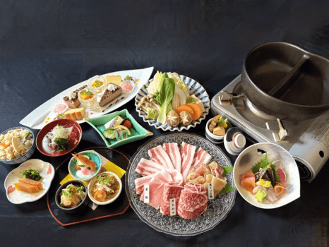 夫婦露天風呂の宿  天テラス ～交通付きパック～【基本プラン】調理長お任せの基本会席（1泊２食付）