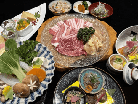 夫婦露天風呂の宿 天テラス ~交通付きパック~【基本プラン】調理長お任せの基本会席(1泊2食付)