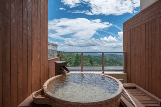 夫婦露天風呂の宿  天テラス 陶器露天付　3階48㎡　和洋デラックス　(クイーン)【こと座】