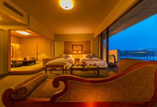 旅荘　海の蝶 [最上階特別フロア / オーシャンビュー]華真珠　和洋室