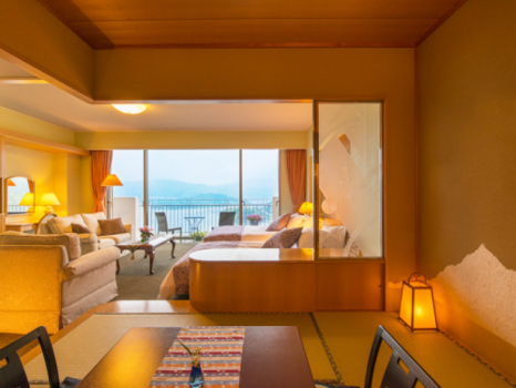 旅荘　海の蝶 [最上階特別フロア / オーシャンビュー]華真珠　和洋室