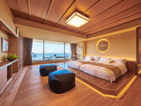 旅荘　海の蝶 [最上階特別フロア / オーシャンビュー]ラグジュアリーツインルーム