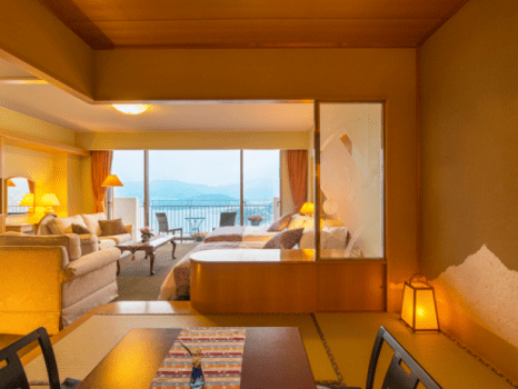 旅荘　海の蝶 [最上階特別フロア / オーシャンビュー]華真珠　和洋室