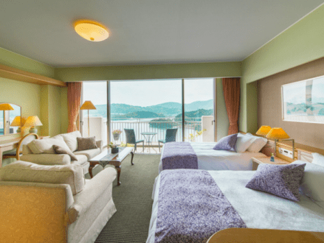 旅荘　海の蝶 [最上階特別フロア / オーシャンビュー]華真珠　和洋室