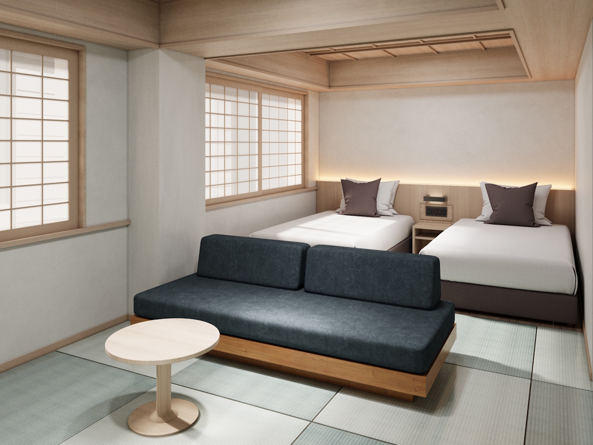yugen kyoto shijo スーペリアツイン withソファベッド 36㎡