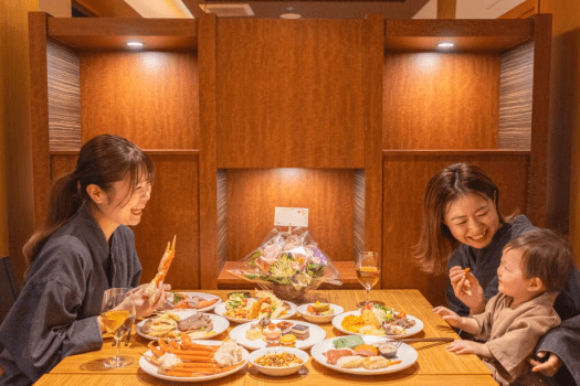 あわら温泉 清風荘 【1泊2食付】~平日限定~ ≪茹で蟹足食べ放題≫旬の食材で彩る清風荘自慢の劇場型ビュッフェ≪飲み放題付≫