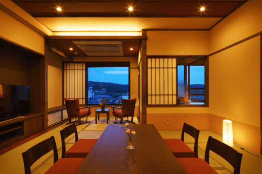 月岡温泉 摩周 【さつき邸 やまのは】最上階5階+展望風呂付